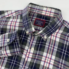 UNTUCKit Mens Medium Slim Fit Plaid Button Down Shirt Long Sleeve Cotton