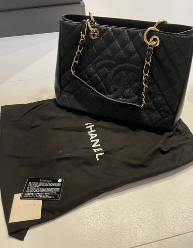Chanel Grand Shopping Tote bag, 100% genuine black caviar gold hardware