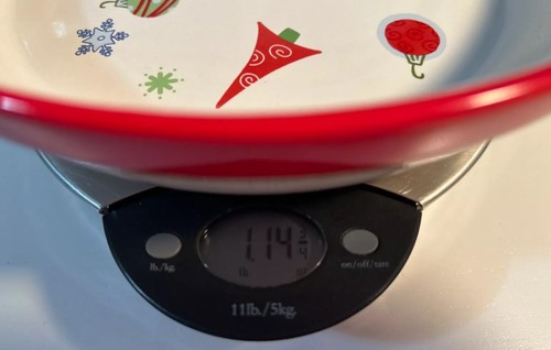 Pfaltzgraff Taffy Candy Christmas Serving Bowl Stoneware Holiday Ornaments Trees - Picture 5 of 10