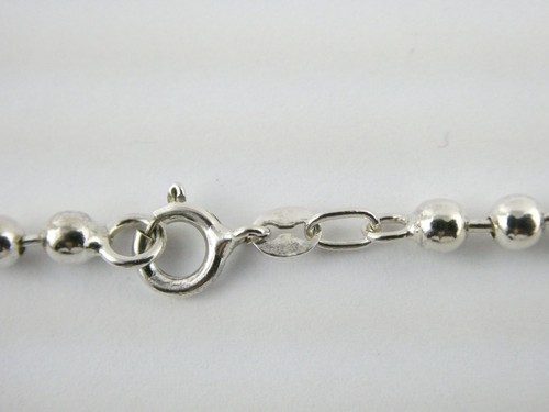 Sterling Silver Bead Chain Necklace 4mm Beads 19.3g 18 Inch Length - Picture 6 of 9