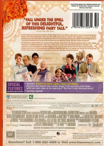 The Best Exotic Marigold Hotel -Maggie Smith, Judi Dench, Bill Nighy - Used DVD - Picture 2 of 2
