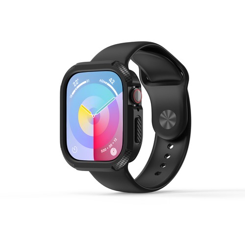 Do Apple Watch Series 10 42/46mm Odporna na wstrząsy obudowa zderzaka z włókna węglowego TPU - Zdjęcie 48 z 55