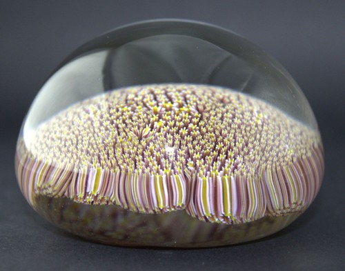 Vintage Murano Millefiori Glass Paperweight Floral Design Made In Italy - Picture 3 of 9
