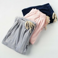 Japanese Men Women Flannel Lounge Pants Bottoms Pajamas Trousers Sleepwear Plush
