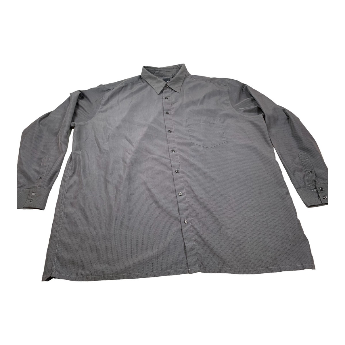 J. Ferrar Dress Shirt Men's 3XLT (19-19.5) Gray Striped Spread Collared J. Ferrar Dress Shirt Men's 3XLT (19-19.5) Gray Striped Spread Collared
