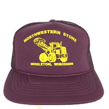Vtg Northwestern Stone Cap Middleton WI Logo Mesh Snap Back Trucker Baseball Hat