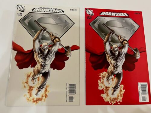 DC Comics Reign Of Doomsday Steel Issue 1 White and Red Covers 2011 NM - Picture 1 of 23