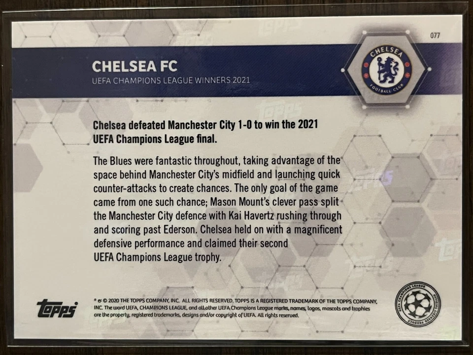 2020-21 Topps Now UEFA UCL #77 Chelsea FC - Image 2 of 2