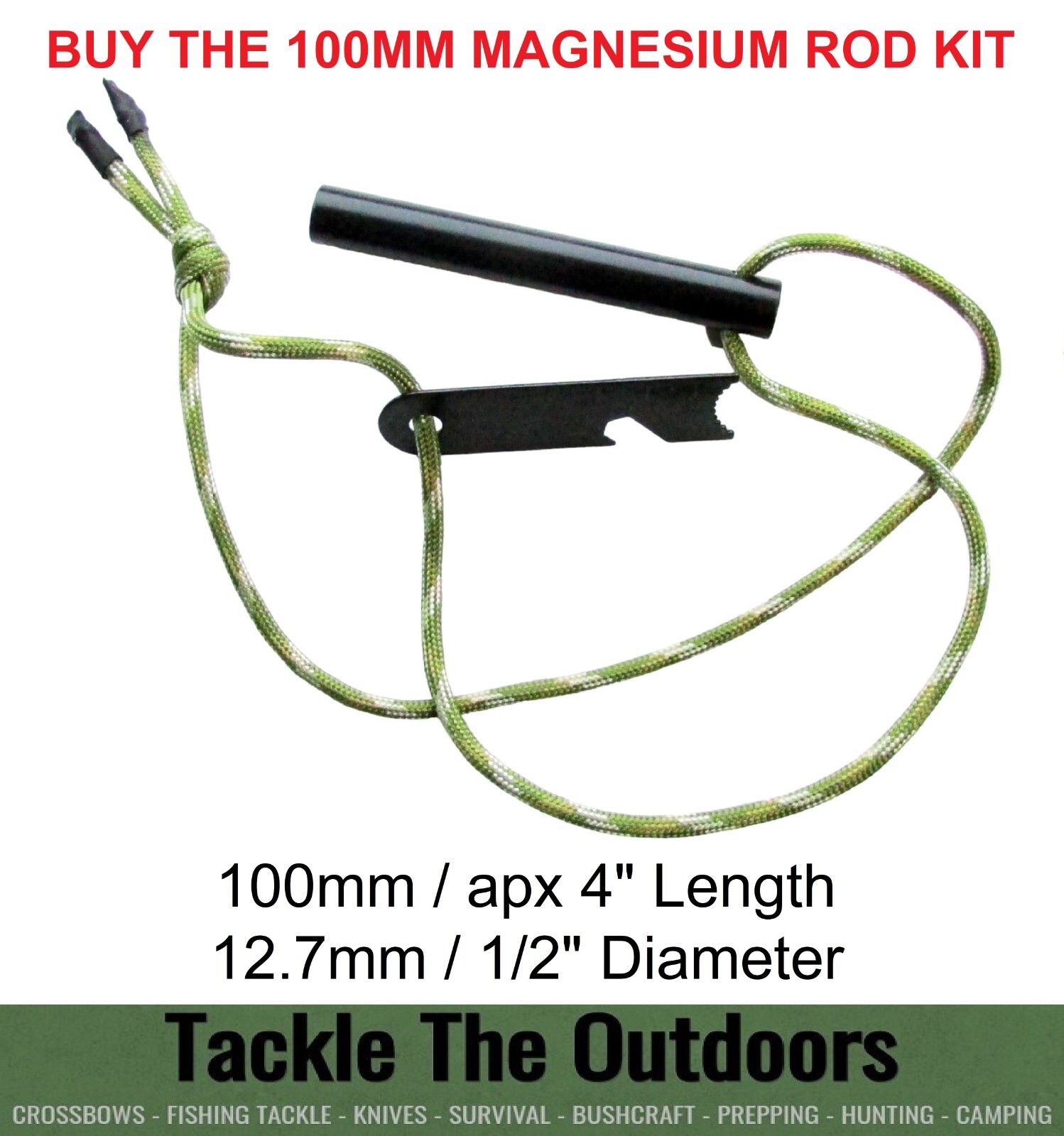Giant Firesteel Magnesium Rod Fire Starter Flint Steel Camping Survival Lighter