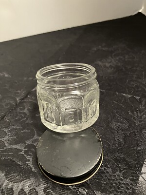 Vintage Barbasol 2.75  Glass Jar and Metal Lid SHIPS SAME DAY