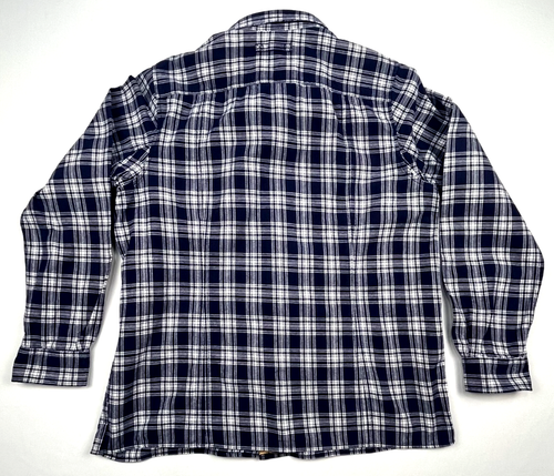 Duluth Trading Co Women's Blue/White Plaid Flannel Button Up LS Shirt Sz Large - Picture 2 of 9