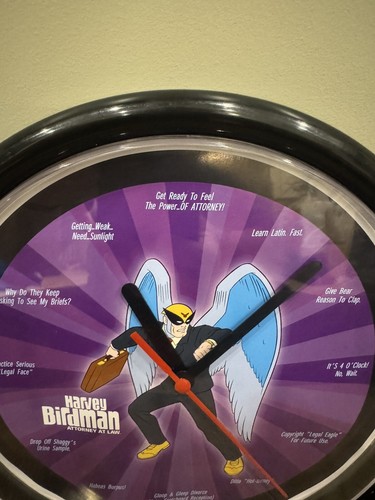 Very Rare Vintage Cartoon Network Harvey Birdman Attorney At Law Clock With Box - Picture 7 of 11