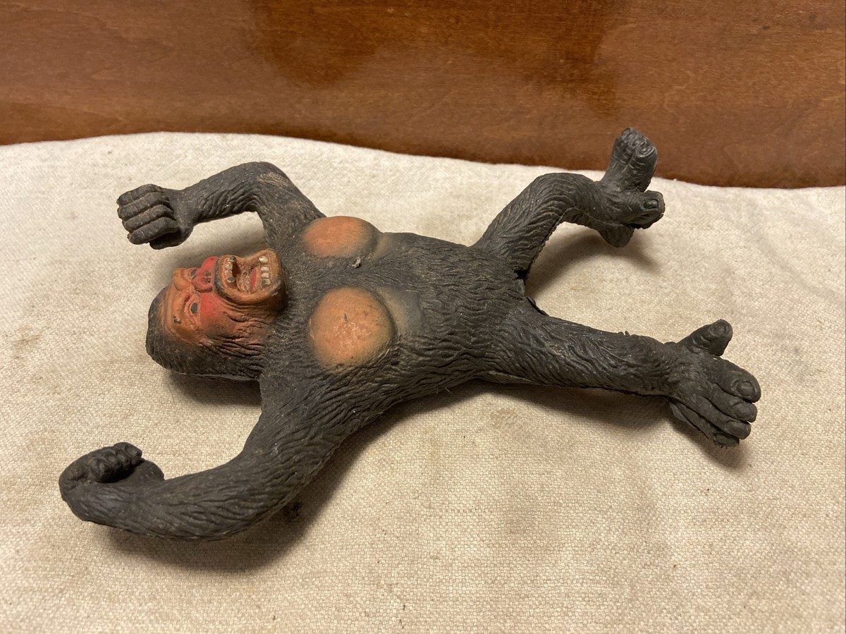 Vintage 1970s Hard Rubber King Kong Gorilla Monster 7” Toy
