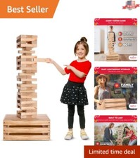 Giant Tower Game with 60 Oversized Blocks - Max Height 5ft - Perfect for Events