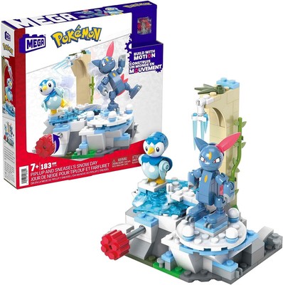  MEGA Pokmon Kids Building Toys, Piplup and Sneasels Snow Day with Buildable 