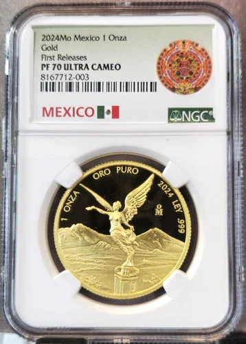 2024 MEXICO 1 OZ GOLD LIBERTAD 1 ONZA NGC PF 70 ULTRA CAMEO ONLY 1,900 MINTED