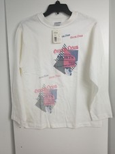 Rare 90s Vintage GUESS  USA White Long Sleeve T Shirt Size Kid Large Big Print