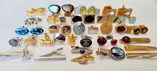 Vintage Men's Jewelry Lot Cufflinks Tie Bars Swank Anson Sterling