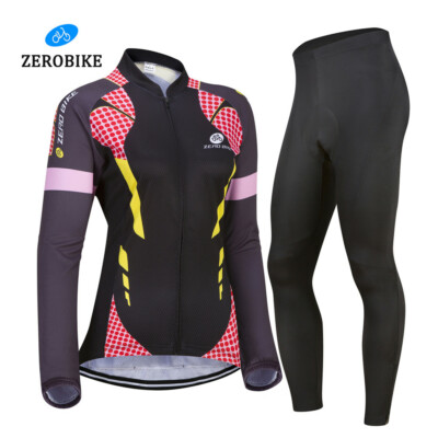Damen Radfahren Radtrikot Langarm Fahrradtrikot Jacke Fahrradhose Radhosen