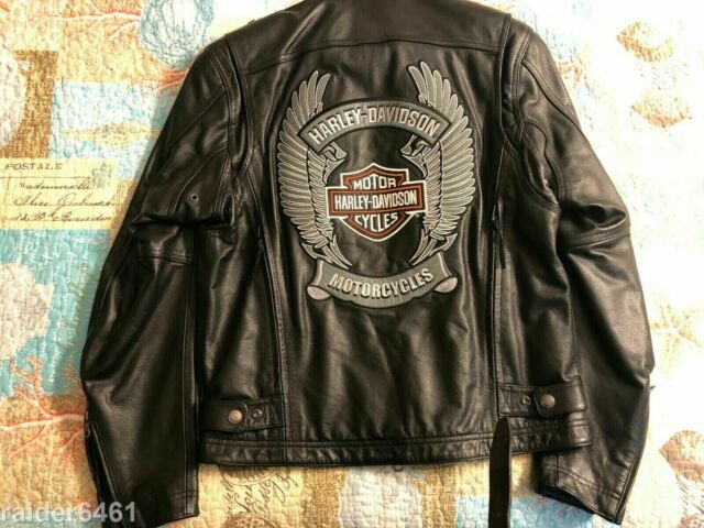 Harley Davidson Jacket Leather Honor Vented Embroidered Wings 08vm Xl For Sale Online Ebay