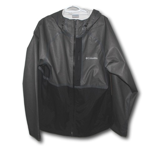 COLUMBIA MENS (L) Interchange Out Dry Jacket Shell Gray & Black
