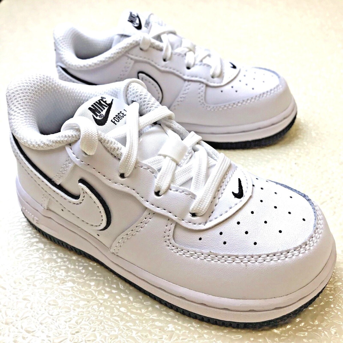 NEW* TODDLER Nike Air Force 1 Low White / Black (FJ3486 102), Sz