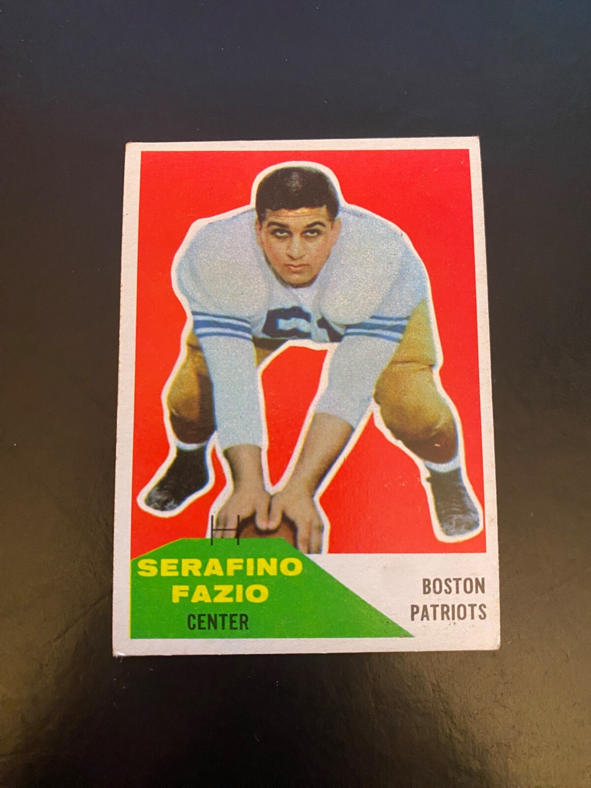 1960 FLEER FOOTBALL #15 SERAFINO FAZIO!! (WRINKLE) (N) $1 SHIPPING!!