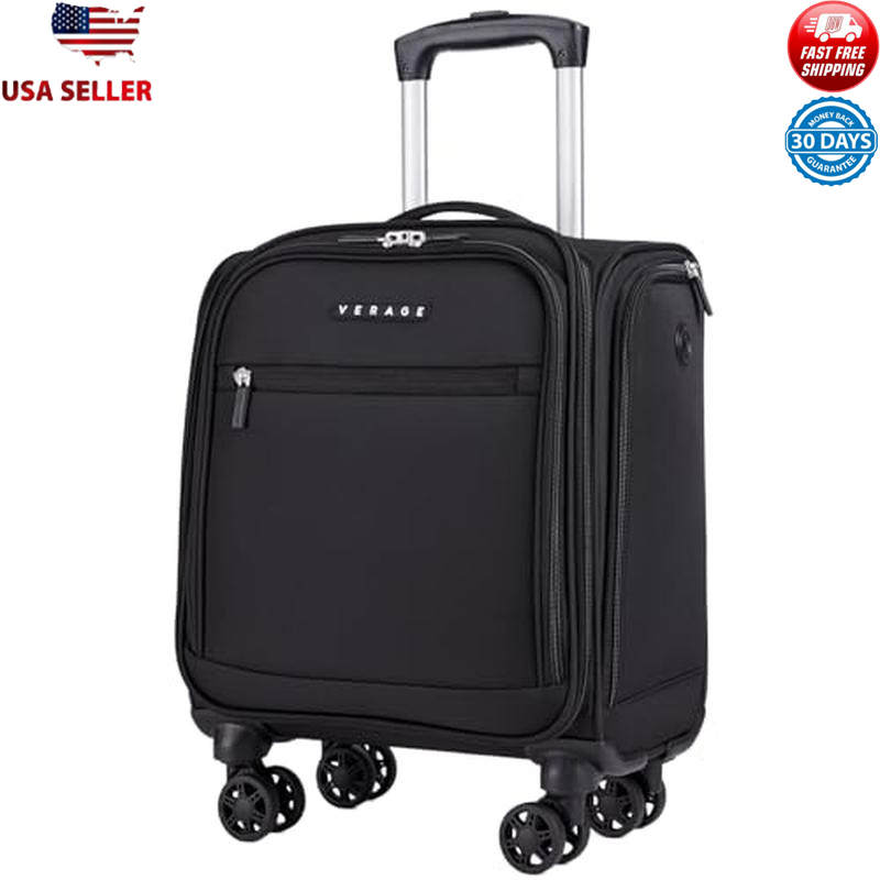 Underseat Carry On Luggage Lightweight Travel Suitcase 14 Inch Spinner Wheels US-image