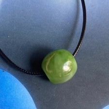 Jade Pendent Necklace Natural Canadian Nephrite Green Jade 17.5X17.5 mm 1129-1