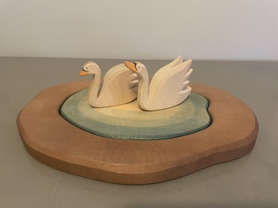 Ostheimer Wooden Pond 2 Pieces With Swans  Made in Germany, Ostheimer, Waldorf