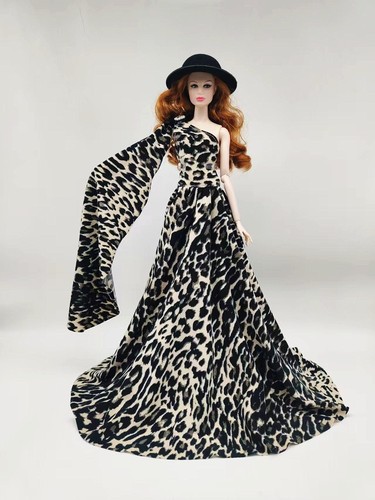 1/6 Doll Clothes Leopard Princess Dress Evening Gown Hat Clothing Outfits 11.5" - Picture 7 of 16