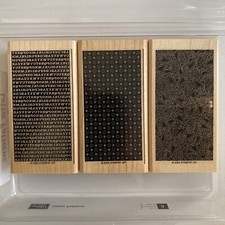 Stampin Up Letter Patterns - 3 Rubber Stamps - Backgrounds Paisley Dots