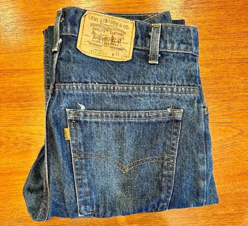 Vtg '80s Levis 519 0217 Dark Wash Denim Jeans Orange Tab 31x34 Retro Rockabilly - Picture 3 of 9