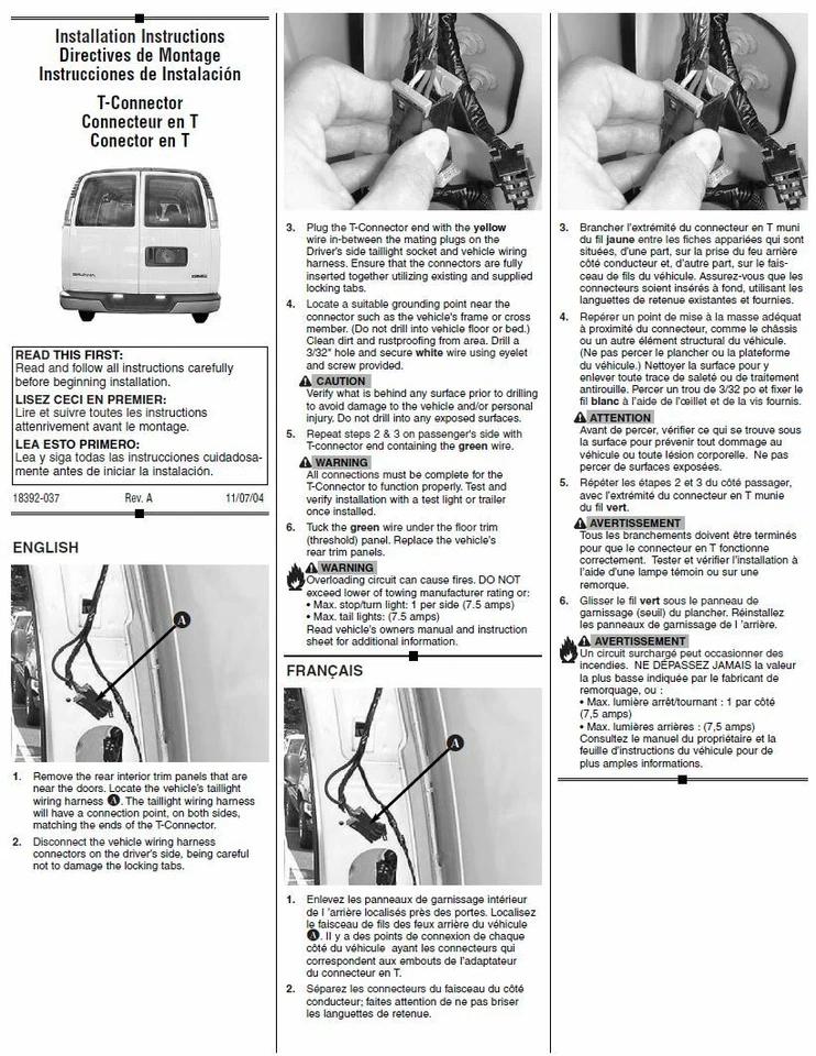 Kit de arnés de cableado de remolque para 03-25 Chevy Express GMC Savana Van 1500 2500 3500 Foto 2 de 2