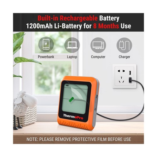 ThermoPro Termometro Carne Wireless da 500 piedi, Termometro Carne Bluetooth per... - Foto 7 di 7