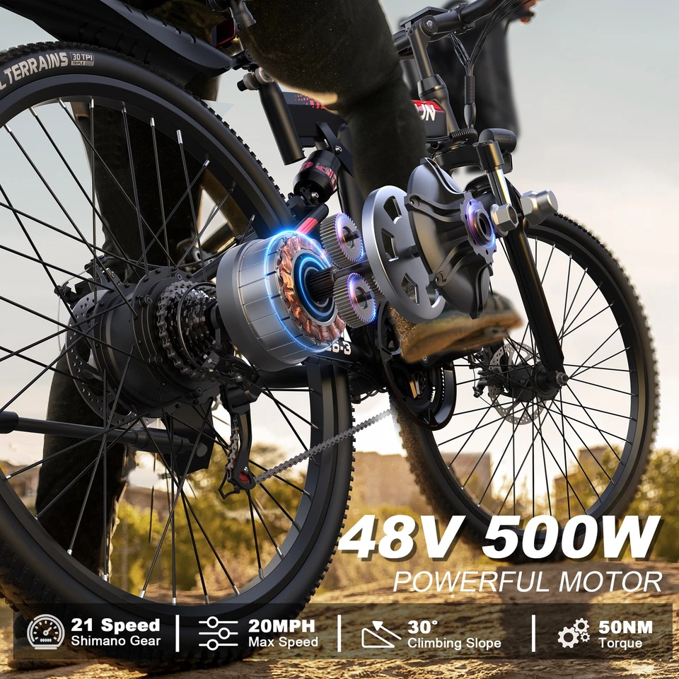 26 дюймов E-Bike 750 Вт 48 В складной электрический велосипед 21 скорость горный электрический велосипед - Изображение 2 из 4