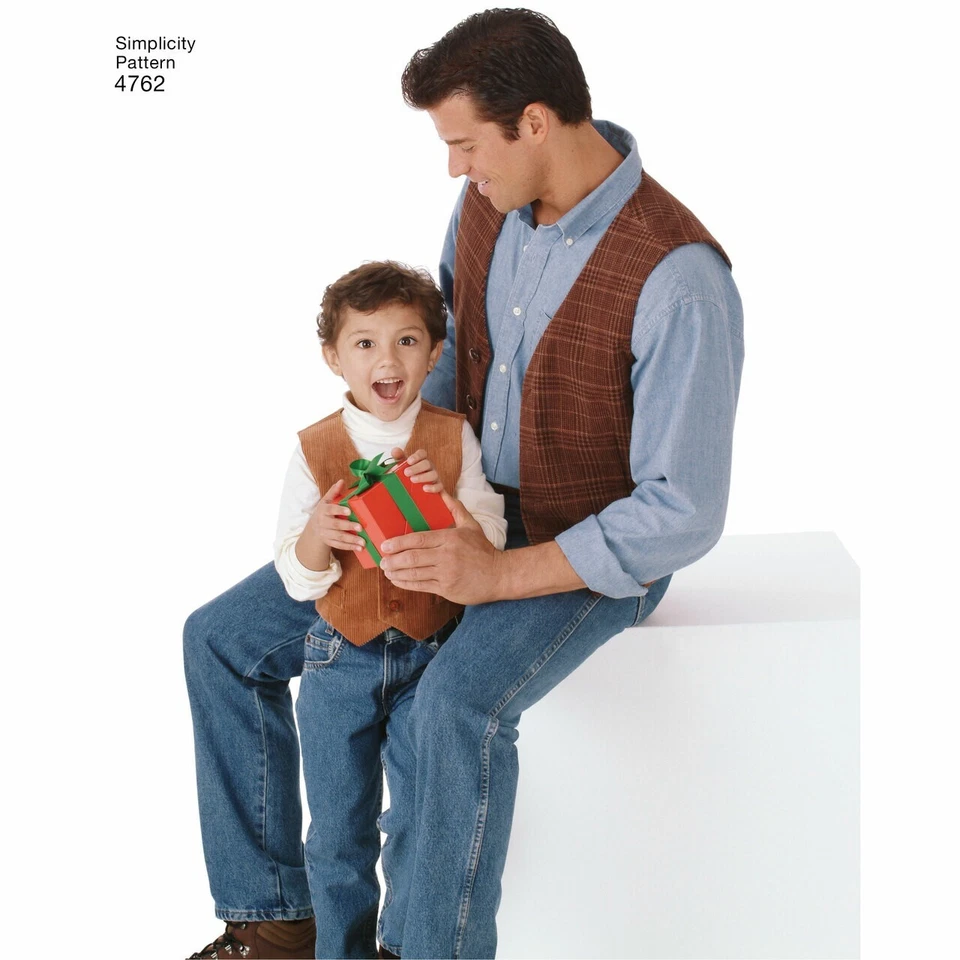 SIMPLICITY 4762 MEN'S BOYS VEST TIE Sewing Pattern Vest Tie Size S-L S-XL - Image 3 of 4