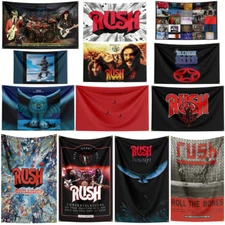 Rush Heavy Metal Rock Band Flag Banner Wall Tapestry Polyester + Brass Grommets