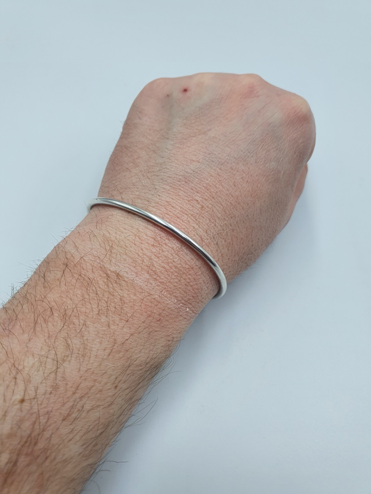 Unusual Design Solid Silver Cuff Bangle Signed PK… - image 6