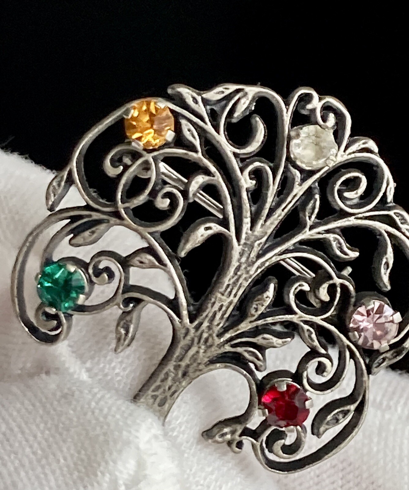 Anson Signed Sterling Silver 925 Multi Color Rhin… - image 16