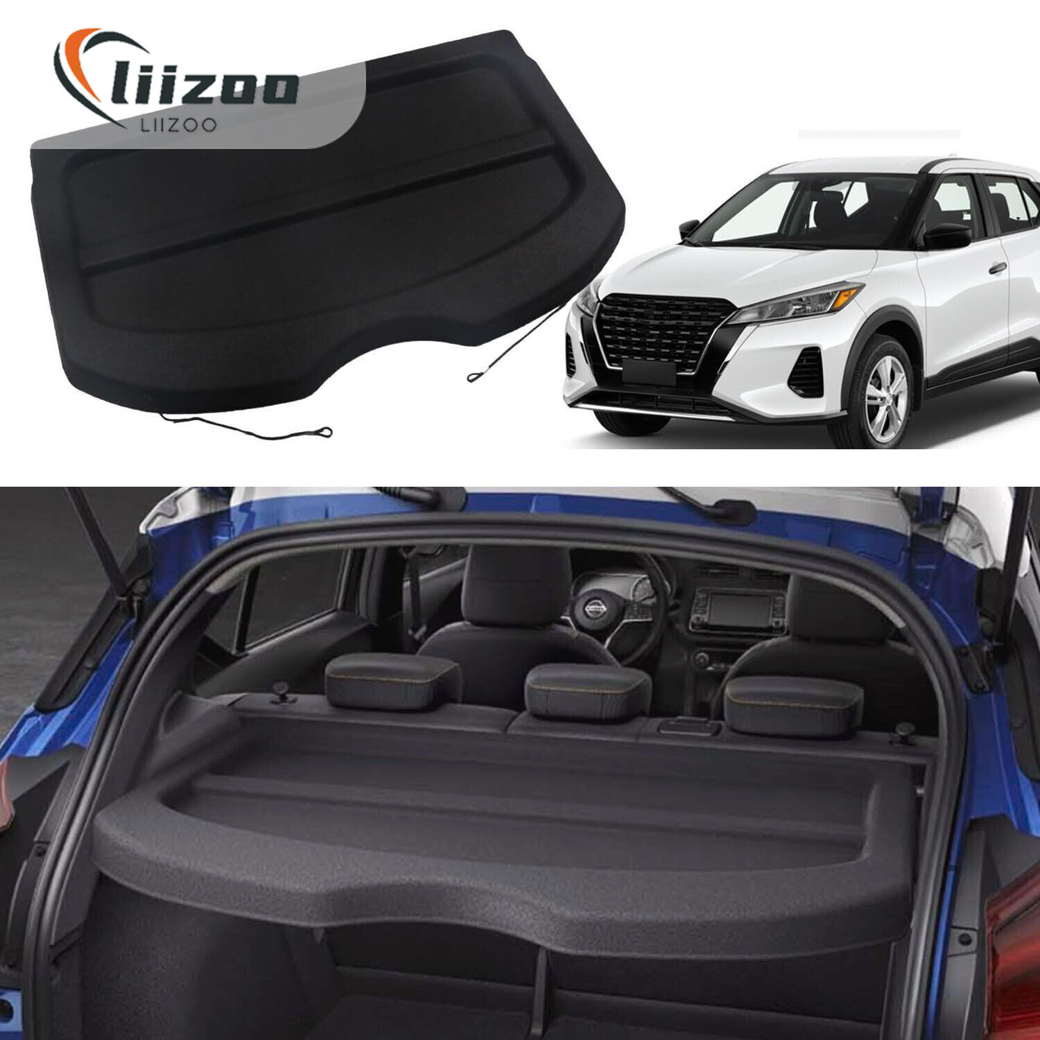 Cargo Cover for Nissan Kicks 2017-2024 Rear Trunk Security Shade Accessories