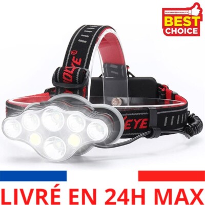 Lampe Frontale LED Rechargeable USB - 8 Modes D'éclairage - Étanche Et Puissante