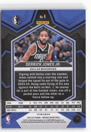 2023-24 Panini Mosaic Derrick Jones Jr #4 Silver Mosaic Prizm - Foto 2 di 2