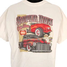 Super Run Car Show T Shirt Mens Size XL Cream 2013 Las Vegas Classic Cars