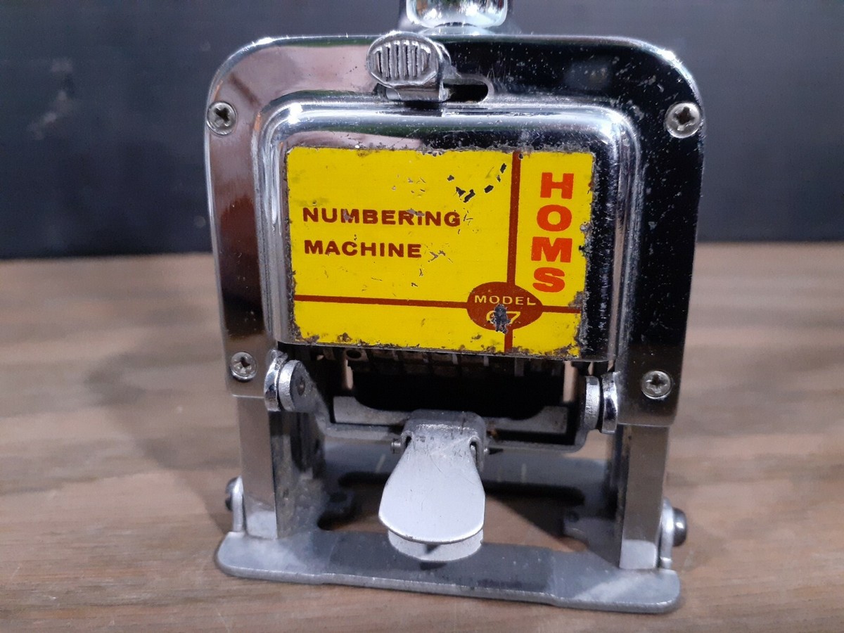 Vintage HOMS Numbering Machine Stamp Model 67 Self Inking JAPAN | eBay