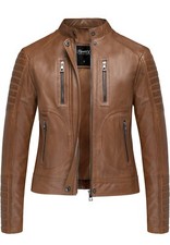 Damen Echtleder Jacke Biker Zipper Lederjacke RJ-8005
