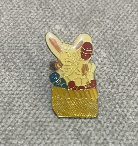 Easter Bunny Metal Lapel Pin - Vintage