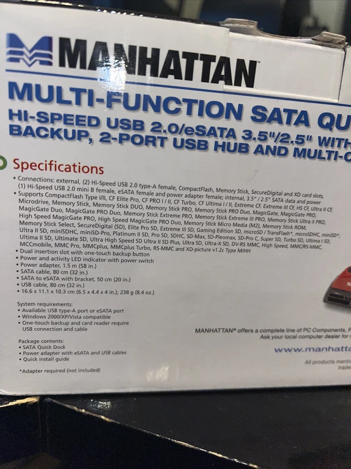 USB/ Multi-Function SATA 3.5"/2.5" HD Quick Dock/ USB Hub + Card Reader - 130165 - Image 4 of 4