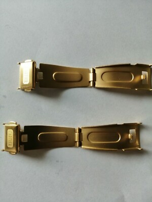 Solid Stainless Steel Watch Band Curved Ends Double