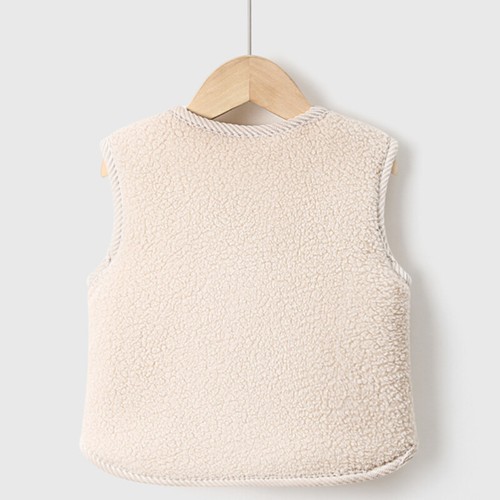 Kids Toddler Baby Sherpa Fleece Waistcoat Top Vest Sleeveless Outerwear Jacket - Picture 8 of 20